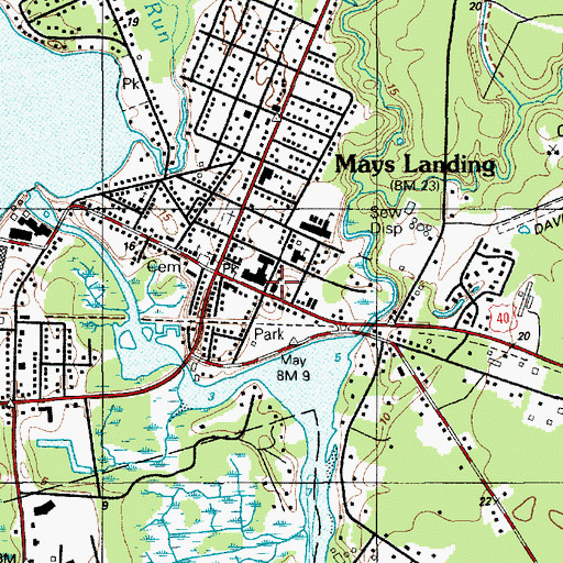 Topographic Map of Saint Vincent de Paul Regional School, NJ