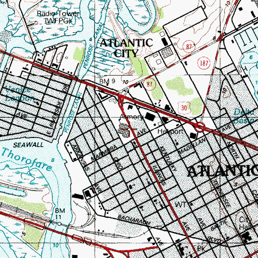 Topographic Map of Doctor Martin L King Junior School Complex, NJ