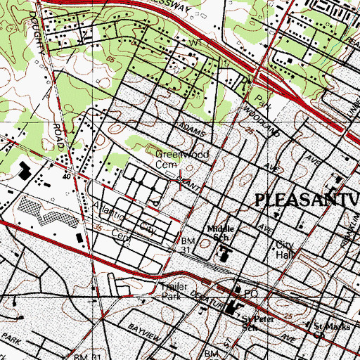 Topographic Map of PleasanTech Academy Charter School, NJ