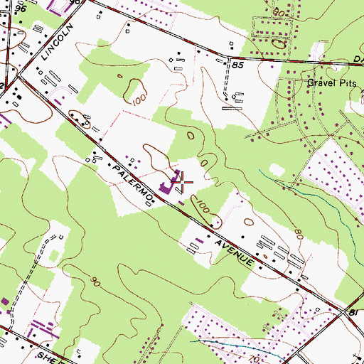 Topographic Map of Anthony Rossi Intermediate School, NJ