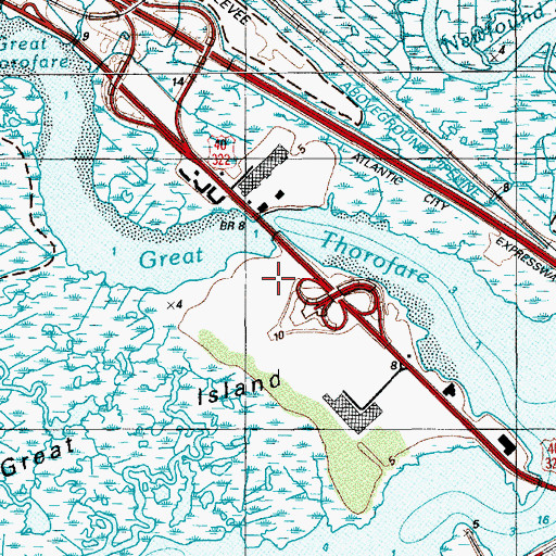 Topographic Map of Atlantic City High School, NJ