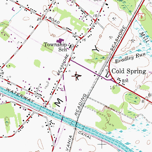 Topographic Map of Carl T Mitnick Elementary School, NJ