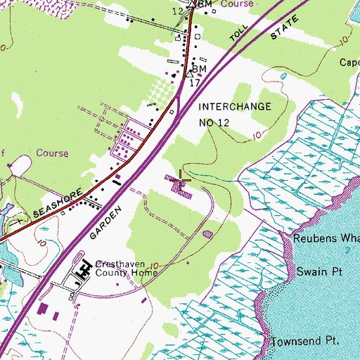 Topographic Map of Cape May County Technical High School, NJ