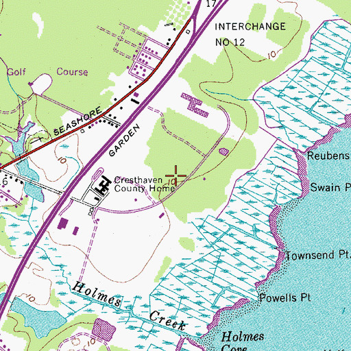 Topographic Map of Cape May County Alternative High School, NJ
