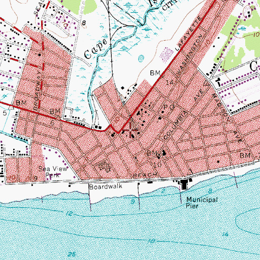 Topographic Map of Our Lady Star of the Sea School, NJ