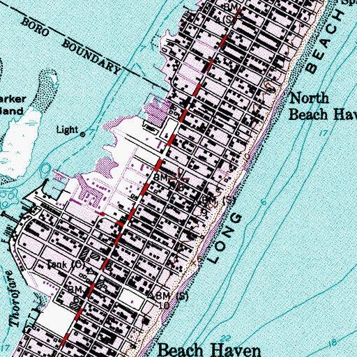 Topographic Map of Beach Haven Elementary School, NJ