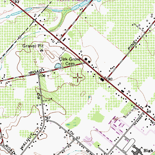 Topographic Map of Hammonton High School, NJ
