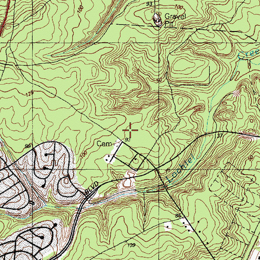 Topographic Map of Barnegat High School, NJ