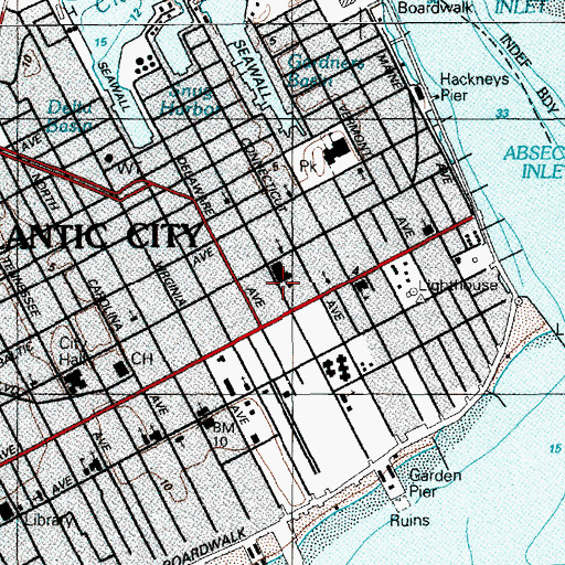 Topographic Map of New Jersey Avenue Elementary School, NJ