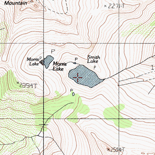 Topographic Map of Smith Lake, CA