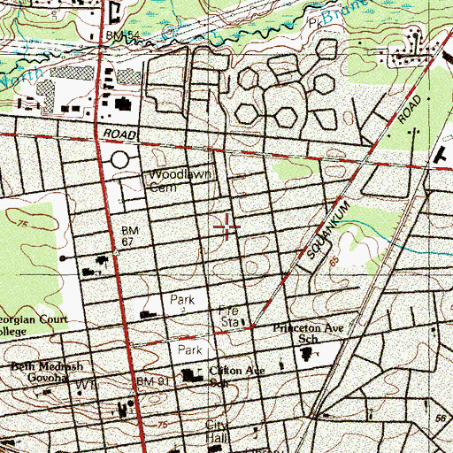 Topographic Map of Bais Chinuch L'Bonos Bayis Ruchel School, NJ