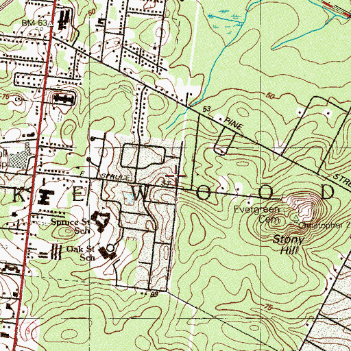 Topographic Map of Bais Kaila Torah Preparatory High School, NJ