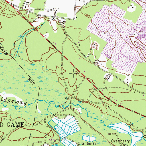 Topographic Map of Ocean County Vocational Technical School Jackson Center, NJ