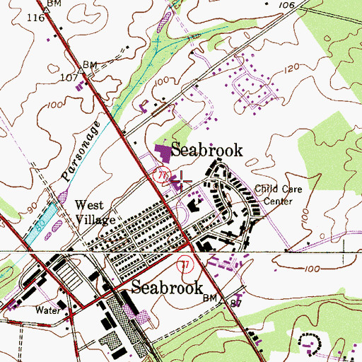 Topographic Map of C F Seabrook Elementary School, NJ