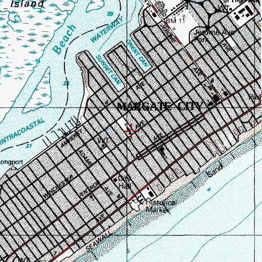 Topographic Map of Union Avenue Elementary School, NJ