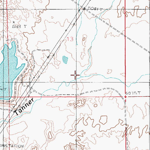 Topographic Map of Cholla Cooling Pond Dam, AZ