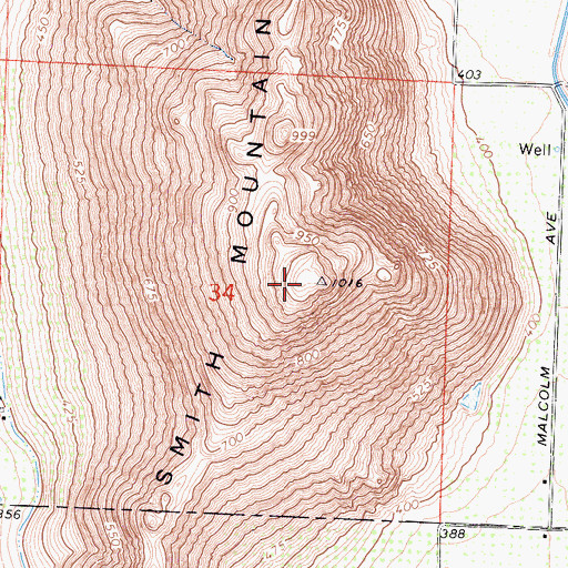 Topographic Map of Smith Mountain, CA