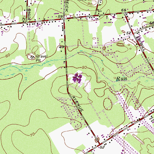 Topographic Map of Rieck Avenue Elementary School, NJ