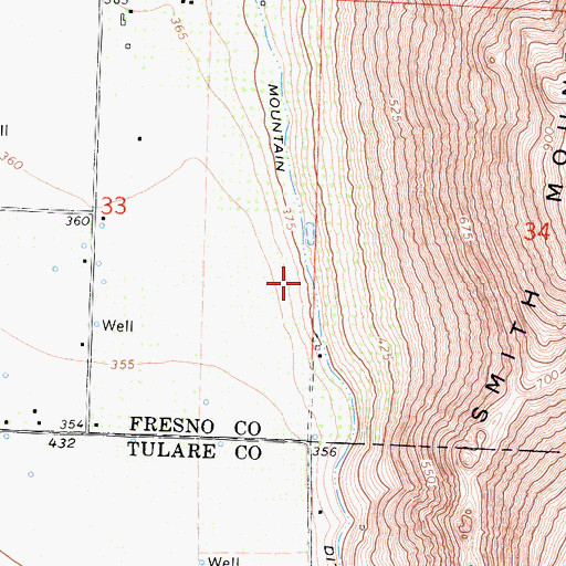 Topographic Map of Smith Mountain Ditch, CA