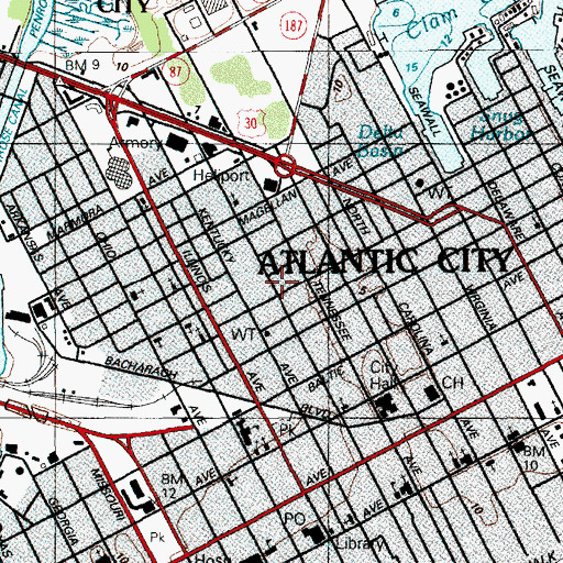 Topographic Map of New York Avenue Elementary School, NJ