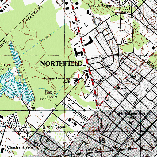 Topographic Map of YALE School East, NJ