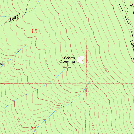 Topographic Map of Smith Opening, CA