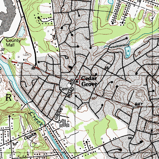 Topographic Map of High Road School of Ocean County, NJ