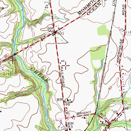 Topographic Map of New Egypt Primary School, NJ