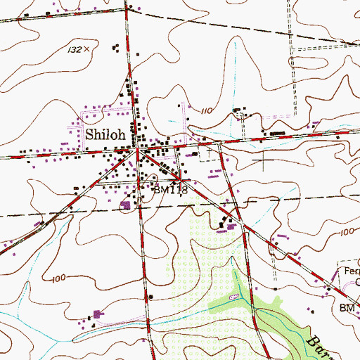 Topographic Map of Shiloh Elementary School, NJ