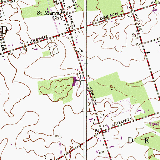 Topographic Map of Deerfield Township School, NJ