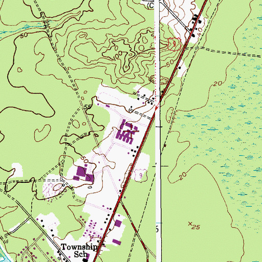 Topographic Map of Southern Regional Adult Evening High School, NJ