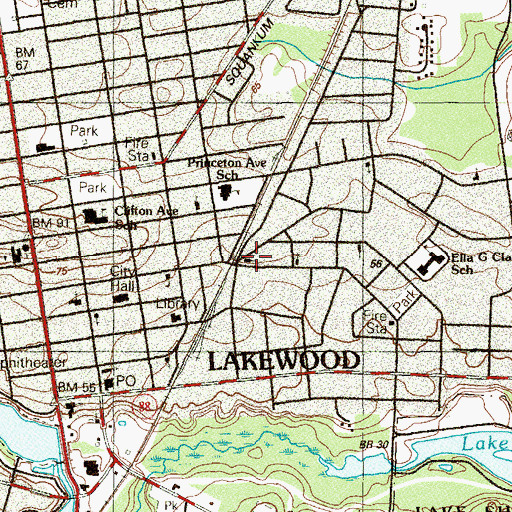 Topographic Map of Lakewood Multicultural Preschool, NJ