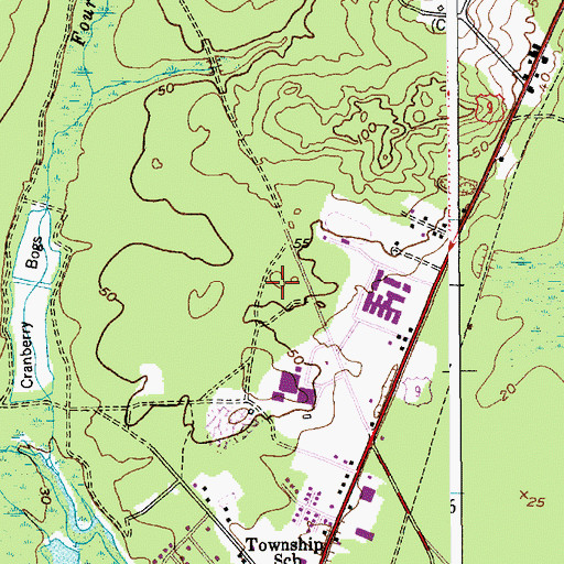 Topographic Map of Ocean County Vocational Technical School Marine Academy of Technology, NJ