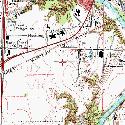 Topographic Map of Fort Dodge Correctional Facility, IA