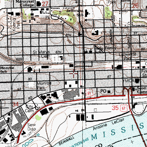 Topographic Map of Iowa Department of Correctional Services - Residential Facility, IA