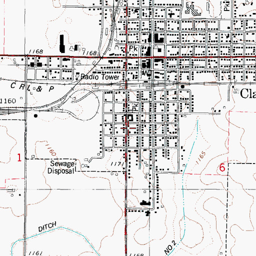 Topographic Map of Wright County Jail, IA