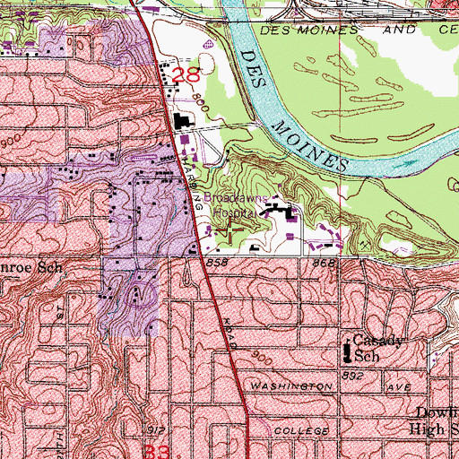 Topographic Map of Fresh Start Women's Center, IA