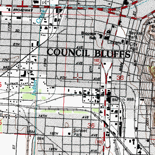 Topographic Map of Fourth District Judicial Residential Correctional Facility, IA