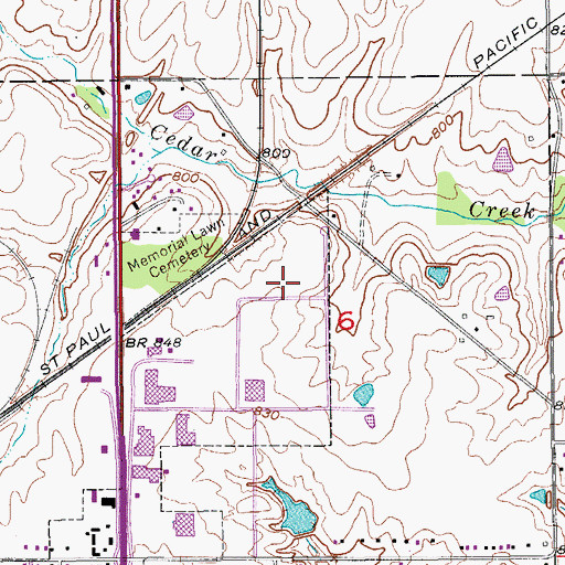 Topographic Map of Ottumwa Residential Center, IA