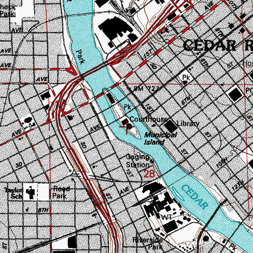 Topographic Map of Linn County Correctional Center, IA