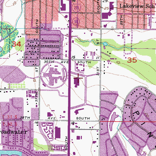 Topographic Map of Pinellas County Police Screening Services, FL