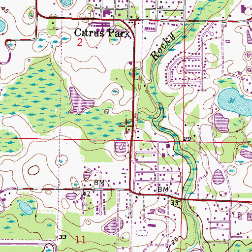 Topographic Map of Hillsborough County Sheriff's Office District 3, FL