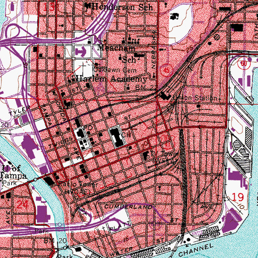 Topographic Map of Hillsborough County Sheriff's Office, FL
