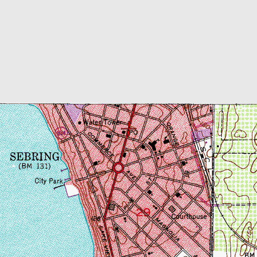 Topographic Map of Sebring Police Department, FL