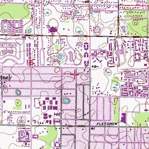 Topographic Map of Hillsborough County Sheriff's Office District 1, FL