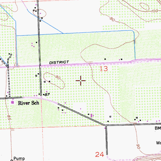 Topographic Map of Main District Canal, CA