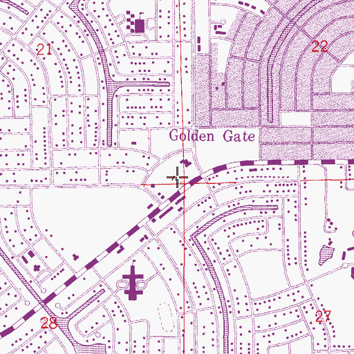 Topographic Map of Collier County Sheriff's Office District 2 Golden Gate Substation, FL