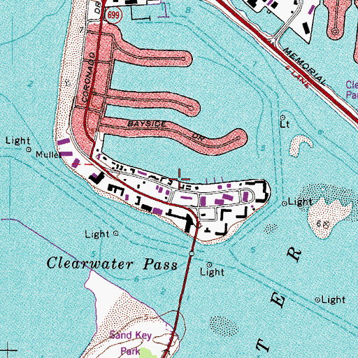 Topographic Map of Clearwater Police Department District 1, FL