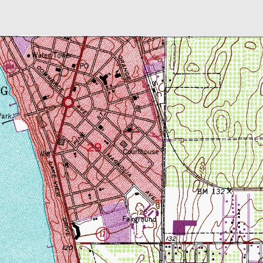 Topographic Map of Highlands County Sheriff's Office, FL