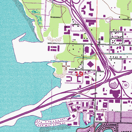 Topographic Map of Federal Bureau of Investigation - Tampa Division Headquarters, FL